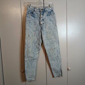 Mainfram Girls Sz. 9 Cotton Washed Jeans Distressed Zipper Cuffs (0280F1)